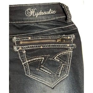 HYDRAULIC  Dark Wash Size 1/2 Skinny Leg Denim Jeans Zip back pockets